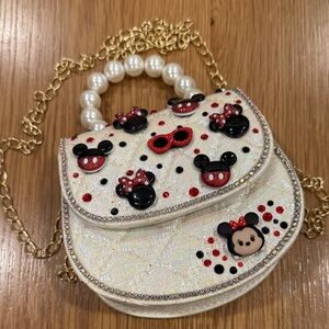 Glittery Cream and Red Disney Kids Bag